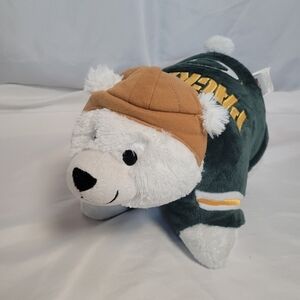 Greenbay Packer NFL White Bear Mascot Large 20" Pillow Pet Stuffed Animal Pillow